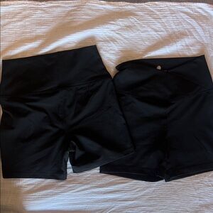NWT Women's Yogalicious Black High-Waisted Spandex Bike Shorts